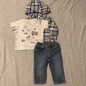 Flannel Hoodie Set